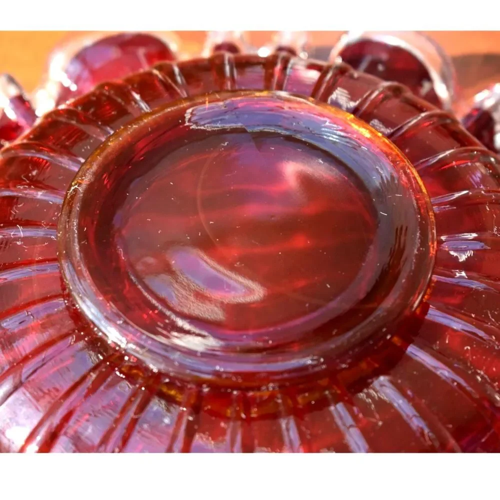 Rare Fenton Ruby Silvercrest High/Low Bowl - 1939 Pre-Logo - 9.5